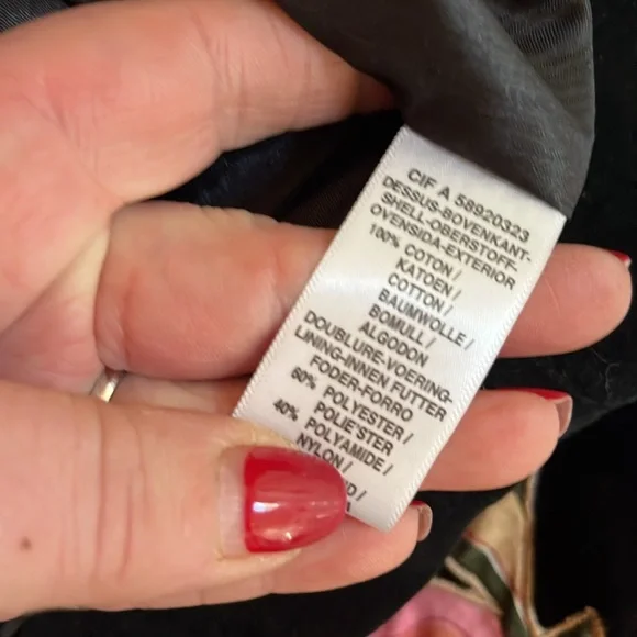 R Black size 14 black Velveteen jacket pink floral appliqué details lined - Picture 11 of 13